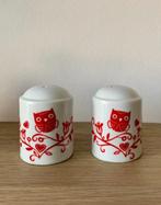 Salière et poivrière hibou design scandinave céramique blanc, Enlèvement ou Envoi, Comme neuf, Céramique, Autres types