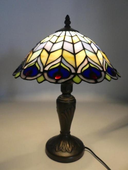 Tafellamp - Tiffany stijl, Huis en Inrichting, Lampen | Tafellampen, Zo goed als nieuw, Minder dan 50 cm, Glas, Ophalen