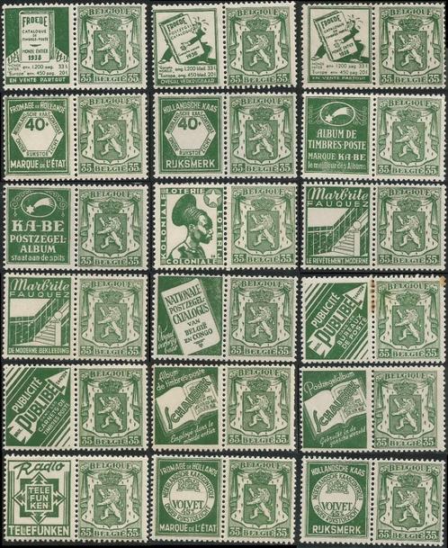 Reclamezegels of pubs Klein staatswapen  PU74/77-PU79/95, Postzegels en Munten, Postzegels | Europa | België, Frankeerzegel, Postfris