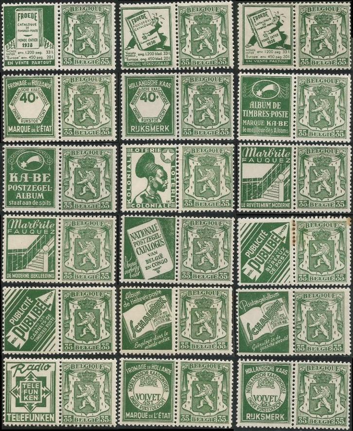 Reclamezegels of pubs Klein staatswapen  PU74/77-PU79/95, Postzegels en Munten, Postzegels | Europa | België, Frankeerzegel, Postfris