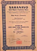 Sahanavo - Société Malgache d'exploitation minières (1926), Postzegels en Munten, Aandelen en Waardepapieren, Ophalen of Verzenden