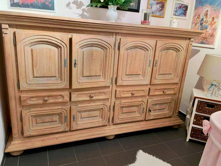 Gezandstraalde eiken kasten, Maison & Meubles, Armoires | Dressoirs, Utilisé, 50 à 75 cm, Avec tiroir(s), Avec porte(s), Avec tablette(s)