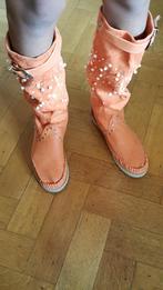 Suede laarzen voor dame/meisje, Hoge laarzen, Nieuw, Oranje, Ophalen of Verzenden