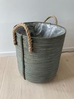 Bloemenmand (bloempot) bamboe, groen-grijs getint, Autres matériaux, Rond, Enlèvement, 40 à 70 cm