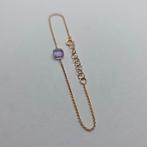 Gouden Armband 14k 585 met Amethist - 18cm, Ophalen of Verzenden, Zo goed als nieuw, Goud, Met edelsteen