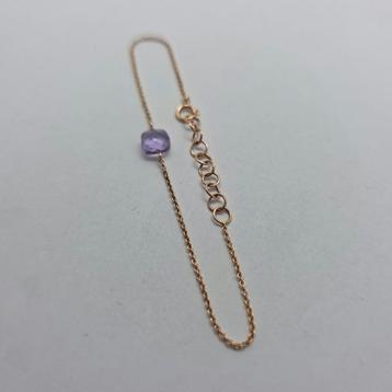 Gouden Armband 14k 585 met Amethist - 18cm beschikbaar voor biedingen