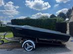 Bootje (incl. trailer) te koop, Watersport en Boten, Vis- en Consoleboten, Ophalen, Gebruikt, Tot 10 pk, Minder dan 3 meter