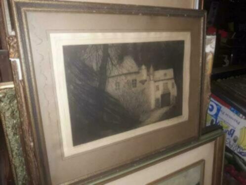 Gravure château signe Michel bernier, Antiek en Kunst, Kunst | Etsen en Gravures, Ophalen of Verzenden
