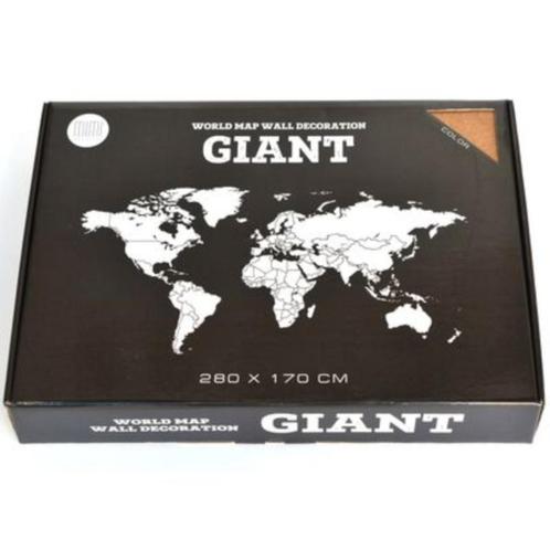 supergroot Wereldkaart muurdecoratie Giant 280x170cm in doos, Huis en Inrichting, Woonaccessoires | Wanddecoraties, Nieuw, Ophalen