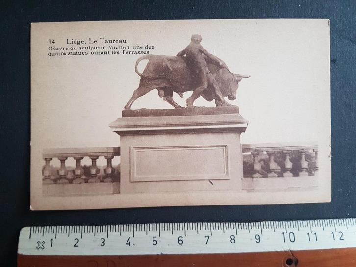 Petite carte d'honneur - Carte d'Honneur Liège Le Taureau, Collections, Cartes postales | Belgique, Non affranchie, Liège, 1920 à 1940