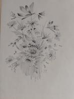 Jan Voerman Jr  1891 - 1976  Tekening  Bouquet, Antiek en Kunst, Verzenden