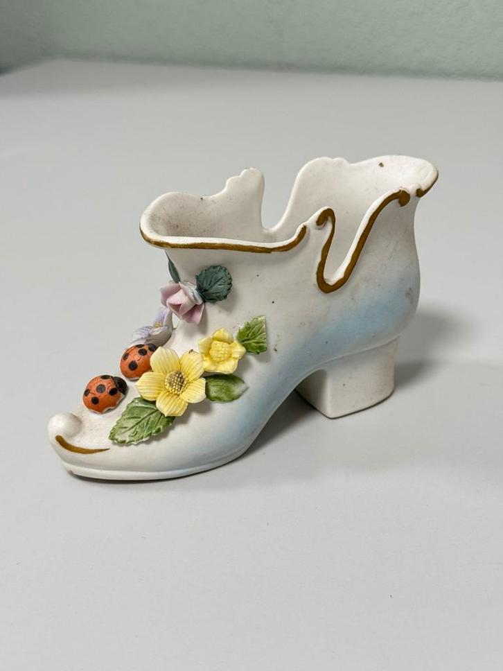 Vintage Victoriaanse bisque porseleinen schoen porselein, Antiek en Kunst, Antiek | Porselein, Ophalen of Verzenden