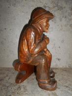 Statue en bois - Vieil homme avec pipe, Enlèvement ou Envoi