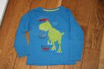 blauwe longsleeve dino maat 104, Kinderen en Baby's, Kinderkleding | Maat 104, Ophalen of Verzenden, Zo goed als nieuw, Jongen