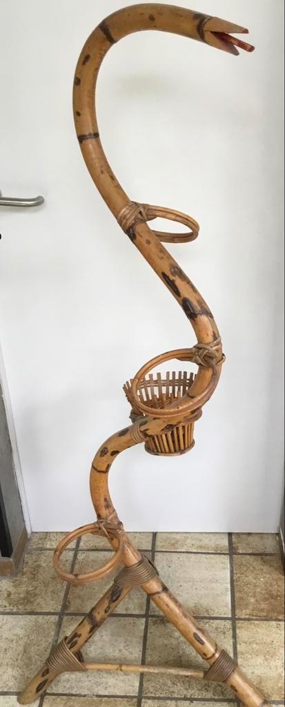 Vintage slang plantenstandaard, Huis en Inrichting, Woonaccessoires | Overige, Gebruikt, Ophalen