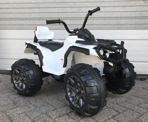 kinderauto kinderaccu Grizzly quad 12v wit + FM Radio + Ver, Kinderen en Baby's, Speelgoed | Buiten | Voertuigen en Loopfietsen