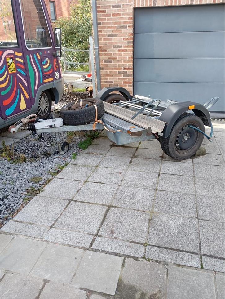 Remorque 2 motos pour camping-car 750kg, Autos : Divers, Remorques, Comme neuf, Enlèvement