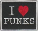 I Love Punk stoffen opstrijk patch embleem #2, Verzamelen, Verzenden, Nieuw, Kleding