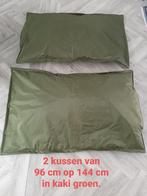 2 Zitzakken/grote kussens kaki groen €100, Ophalen, Zo goed als nieuw, Overige kleuren, Zitzak