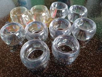 10 nieuwe doorzichtige plastic servetringen beschikbaar voor biedingen