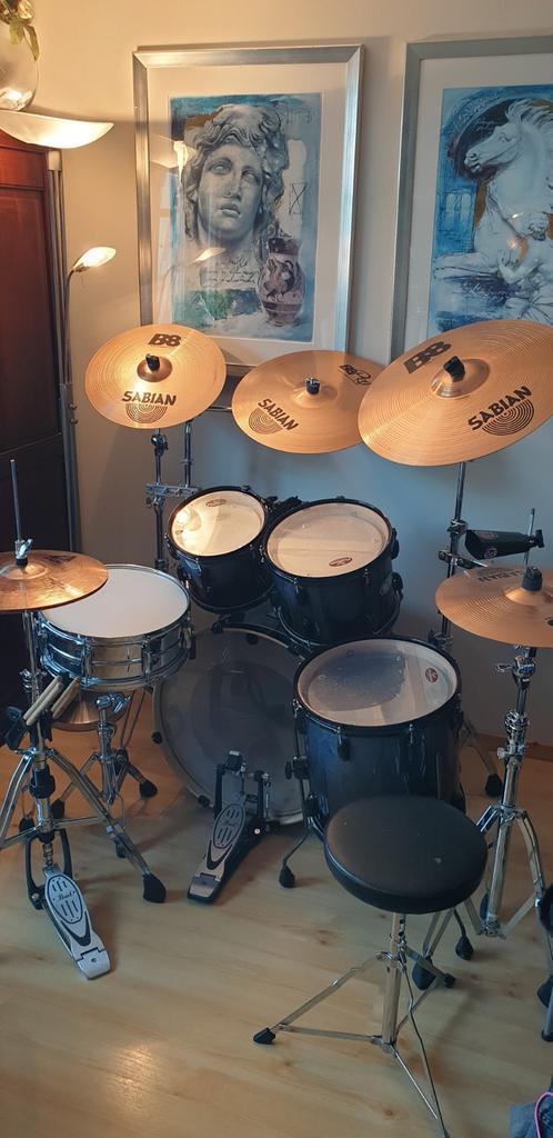 Drumstel Pearl Vision compleet, veel extra's,  OCASSION!!, Muziek en Instrumenten, Drumstellen en Slagwerk, Zo goed als nieuw