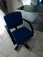 kapsalon inrichting blauwe stoelen en zetel, Maison & Meubles, Chaises, Quatre, Bleu, Utilisé, Enlèvement ou Envoi