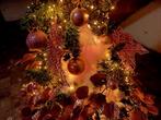 Kunststof kerstboom oudroze 150cm incl verlichting en deco, Diversen, Kerst, Ophalen, Zo goed als nieuw