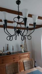 Elegante smeedijzeren kroonluchters – set van 2, Ophalen, Zo goed als nieuw, Glas, Landelijk / Rustiek / Klassiek