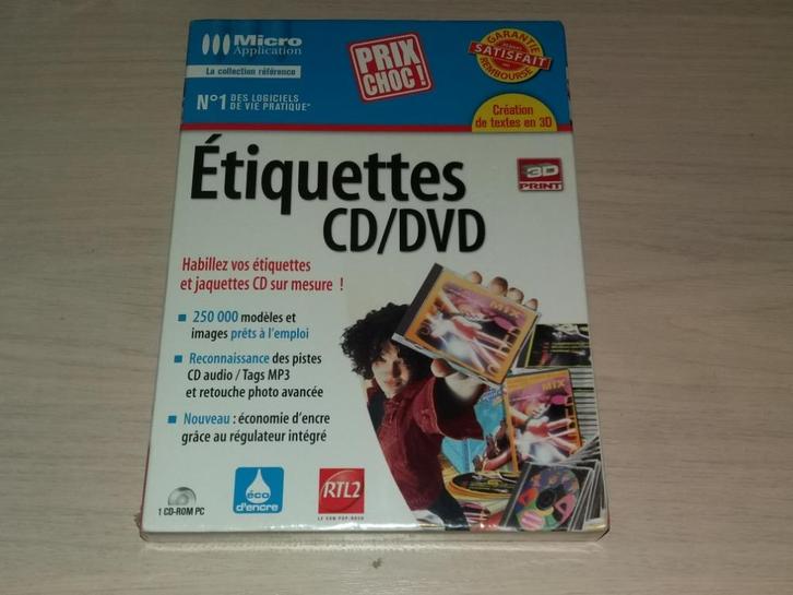 Nouveau logiciel étiquettes CD/DVD, Informatique & Logiciels, Logiciel Office, Neuf, Windows, Enlèvement ou Envoi