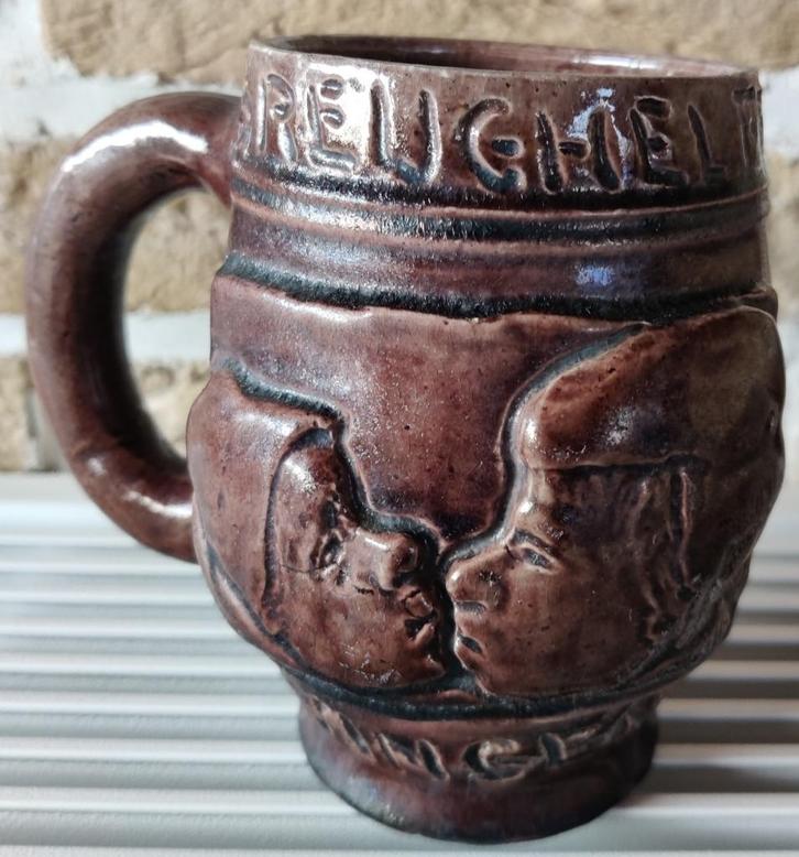 Vintage bier mok: 1958, Verzamelen, Biermerken, Zo goed als nieuw, Pul(len), Ophalen of Verzenden