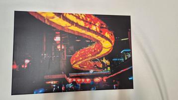 90x60cm foto chinees draak en lantarens canvas print beschikbaar voor biedingen