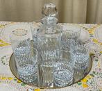 VSL whiskey set karaf H:25 cm plus 6 glazen H:10 cm x dia:8,, Antiek en Kunst, Ophalen
