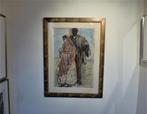 Gastemans Emile - Aquarel Pastel - groot werk in kader, Antiek en Kunst, Ophalen of Verzenden