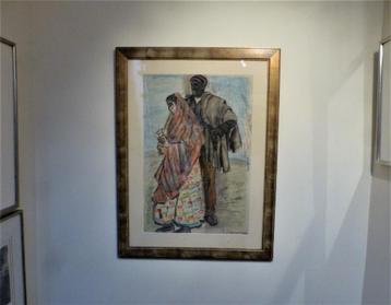 Gastemans Emile - Aquarel Pastel - groot werk in kader beschikbaar voor biedingen