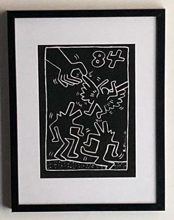 Keith Haring: slechte tekening. Verkocht met premium frame beschikbaar voor biedingen