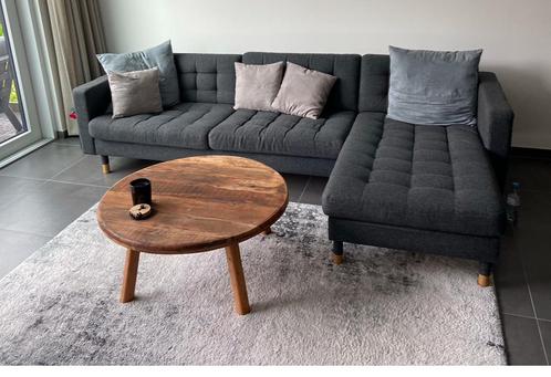 Landskrona 4-zits zetel met chaise longue en bijhorende poef, Huis en Inrichting, Zetels | Complete zithoeken, Zo goed als nieuw
