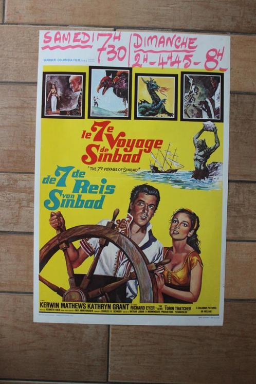 filmaffiche The 7th Voyage of Sinbad 1958 filmposter, Verzamelen, Posters, Zo goed als nieuw, Film en Tv, A1 t/m A3, Rechthoekig Staand