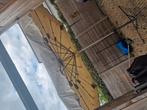 Markt parasol met voet, Ophalen