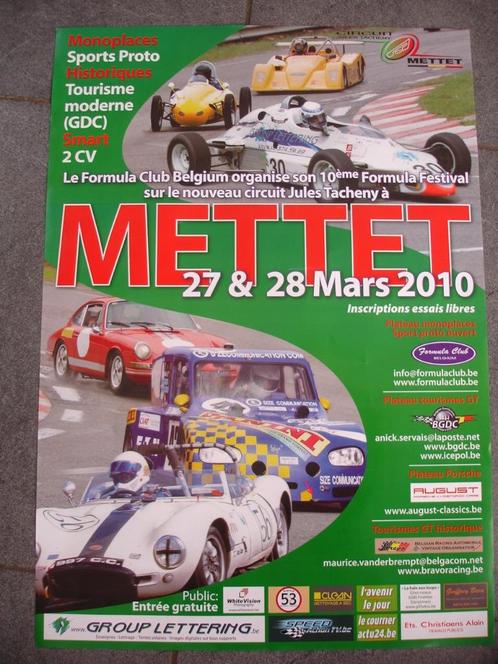 Mettet 10ème Formula Festival - affiche 60x40 - 2010, Verzamelen, Posters, Gebruikt, Sport, A1 t/m A3, Rechthoekig Staand, Ophalen of Verzenden