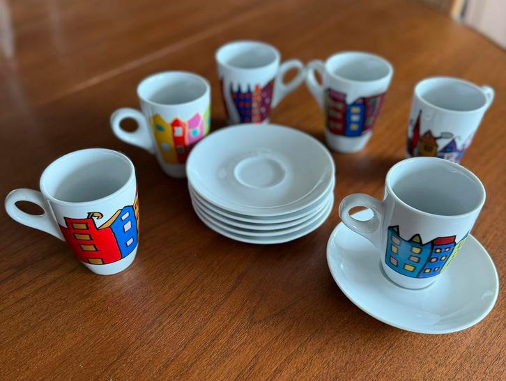 Te koop: Yong koffieservies voor 6 personen, Huis en Inrichting, Keuken | Servies, Zo goed als nieuw, Ophalen