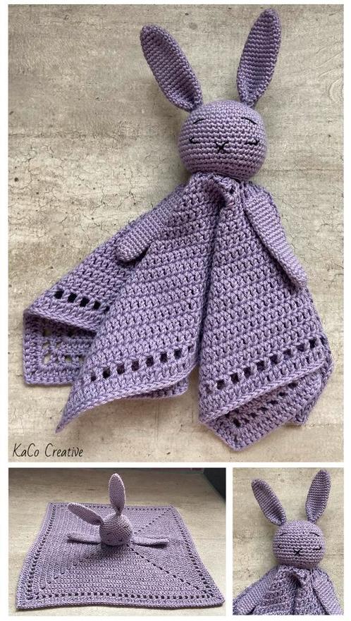 Knuffeldoekje ‘Konijn’ Purple (Handmade - Gehaakt), Hobby & Loisirs créatifs, Tricot & Crochet, Neuf, Crochet, Enlèvement ou Envoi