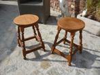 2 houten krukken tabouret lage zitstoelen mooie déco hout, Hout, Ophalen