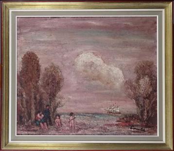 huile sur toile marine signe sylvain lambre beschikbaar voor biedingen