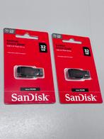 2x Sandisk Cruzer Blade 32GB USB-stick 2.0 - 64GB usbstick, Ophalen of Verzenden, Nieuw, 64 GB