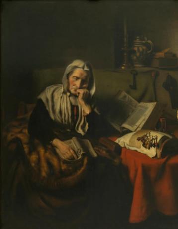 Maes Nicolaes mooie reproductie Ingedutte oude vrouw 