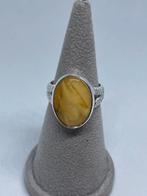 Prachtige zilveren ring met Amber / barnsteen maat 16, Bijoux, Sacs & Beauté, Bagues, Neuf, Autres couleurs, Argent, 20 ou plus grands