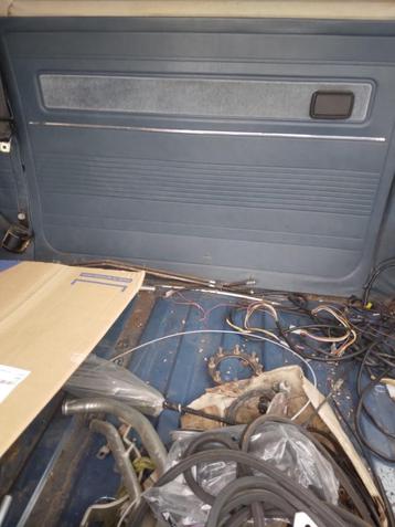 VW T3 Binnenbekleding Blauw velours stof en chroom strip, Enlèvement