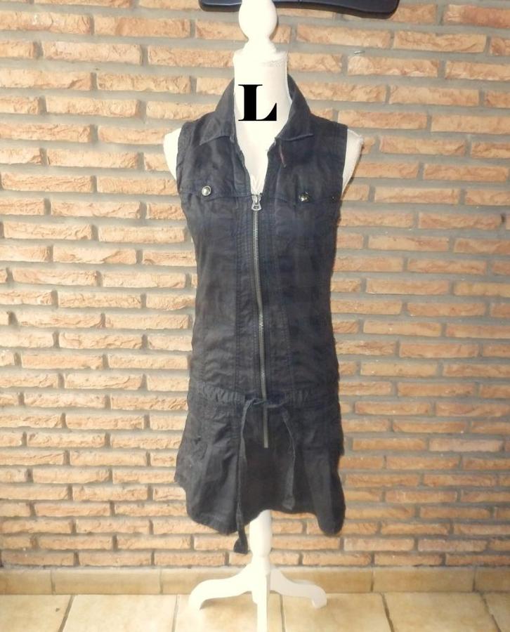 (128)- robe femme t.L noir - creeks -, Kleding | Dames, Jurken, Zo goed als nieuw, Maat 38/40 (M), Zwart, Knielengte, Ophalen of Verzenden