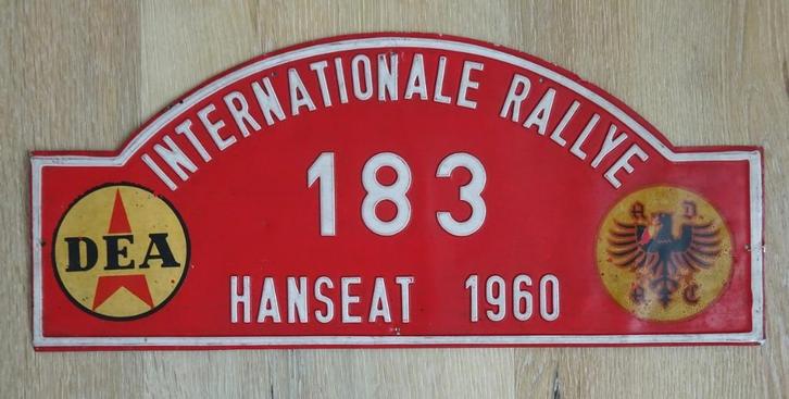 Rally plaat Hanseat Rallye 1960, Verzamelen, Automerken, Motoren en Formule 1, Gebruikt, Auto's, Ophalen of Verzenden