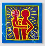 Schilderij ultra rare Haring - Freda people 105 x 105, Antiek en Kunst, Ophalen